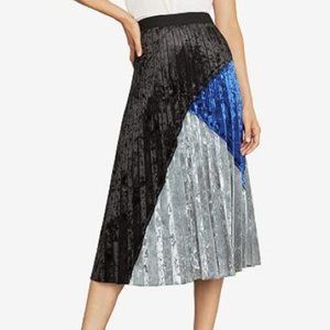 BCBGMaxAzria pleated velvet skirt